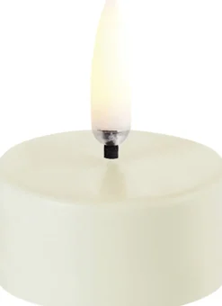 Lys & Lysestager|Elektriske Julelys<Uyuni LED tealight 400~ battery incl. , Ivory wax, Smooth, 4x2,1 cm