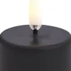 Elektriske Julelys<Uyuni LED tealight premium 400~, Plain black wax, Smooth, 4x21 cm