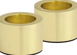 Lys & Lysestager<Uyuni Light Candleholder taper, Matte Brass, 2-pack, 3,25x2,32 cm