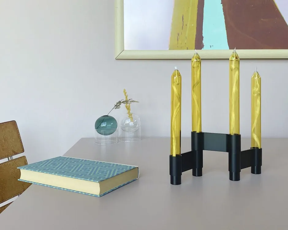 Adventsstager<Studio About LINK, CANDLE HOLDER, BLACK ANODIZED, 11060B