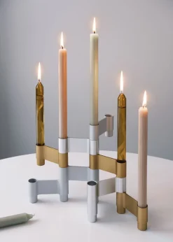 Adventsstager<Studio About LINK, CANDLE HOLDER, POLISHED ALUMINIUM, 11060P