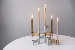 Adventsstager<Studio About LINK, CANDLE HOLDER, POLISHED ALUMINIUM, 11060P