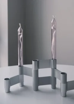 Adventsstager<Studio About LINK, CANDLE HOLDER, POLISHED ALUMINIUM, 11060P