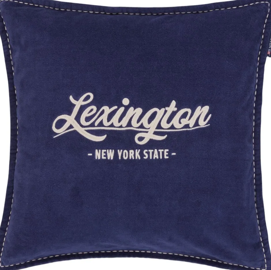 Puder<Lexington Logo Organic Cotton Velvet Pillow Cover