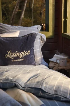 Puder<Lexington Logo Organic Cotton Velvet Pillow Cover