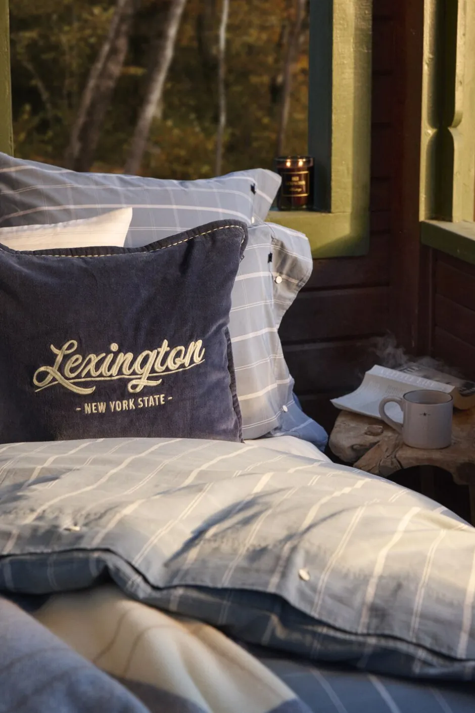 Puder<Lexington Logo Organic Cotton Velvet Pillow Cover