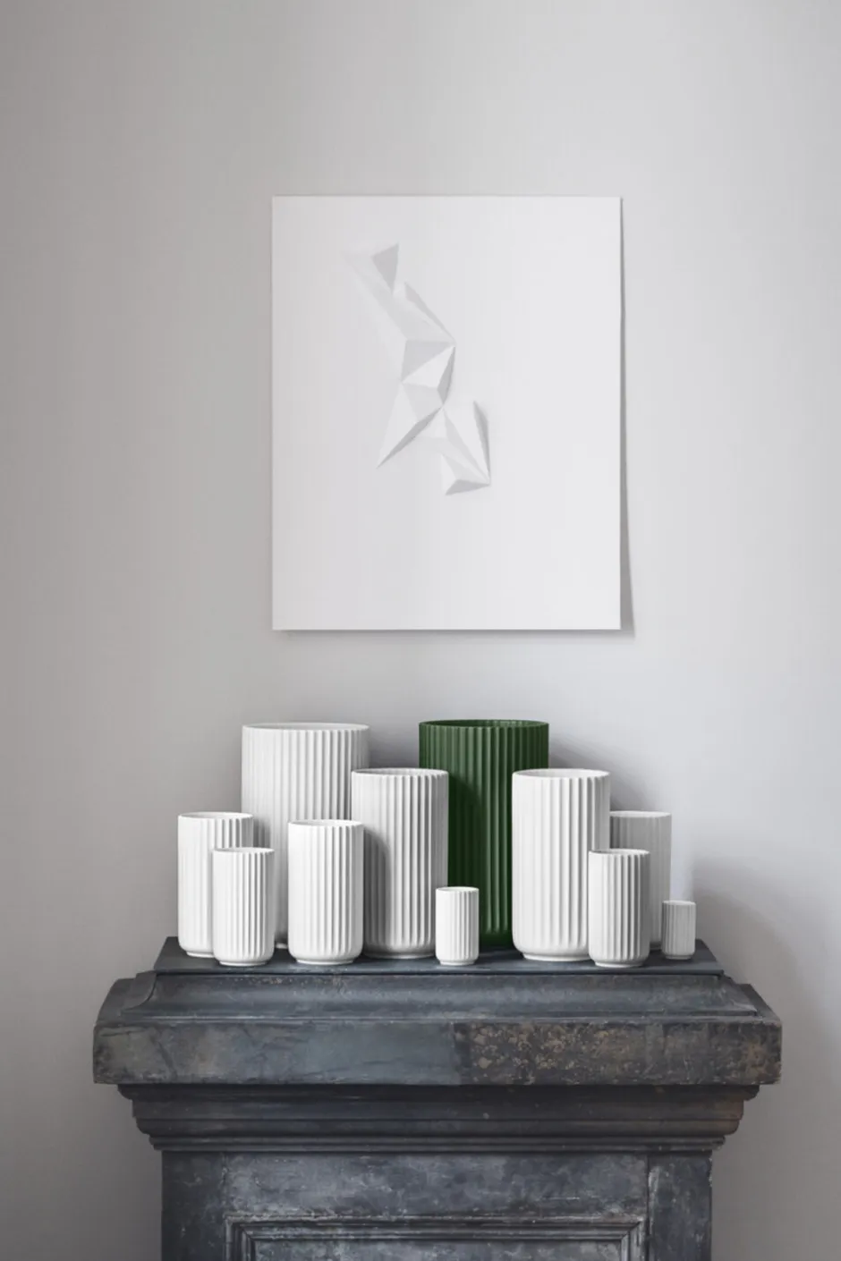 Vaser & Urtepotteskjulere<Lyngby Porcelæn Lyngby Vase H31 cm mørk grøn porcelæn