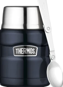 Opbevaring<Thermos Madtermoflaske Stainless King 470 ml mørkblå stål