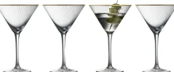 Glas<Lyngby Glas Martiniglas Palermo Gold 25 cl 4 stk.