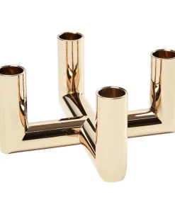 Lys & Lysestager|Adventsstager<Uyuni MATRIX Candle Holder - 4'arm Mini Taper - Brass - 7,5 x 4,5