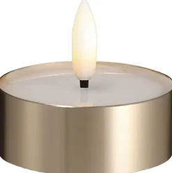 Lys & Lysestager<Moods & Moore Moods & More - LED Melted tealight, Metal brass finish, 63x2