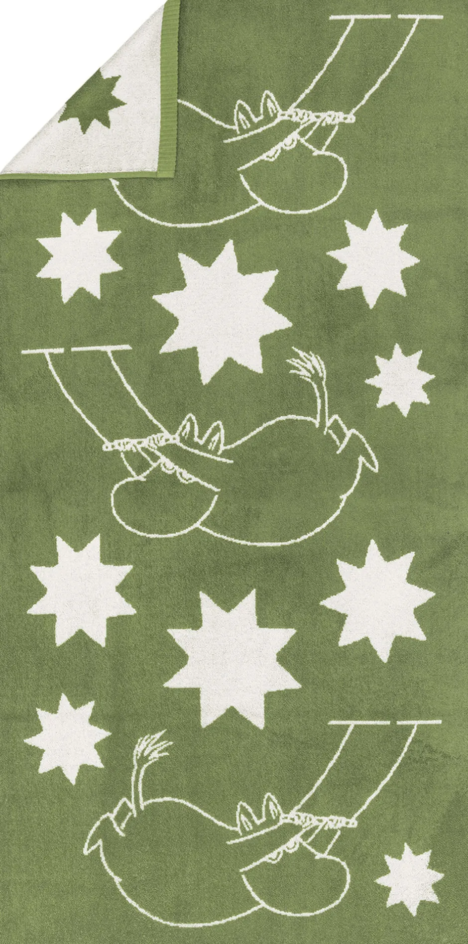 Håndklæder<Moomin Arabia badehåndklæde 70x140, Stjerner grøn