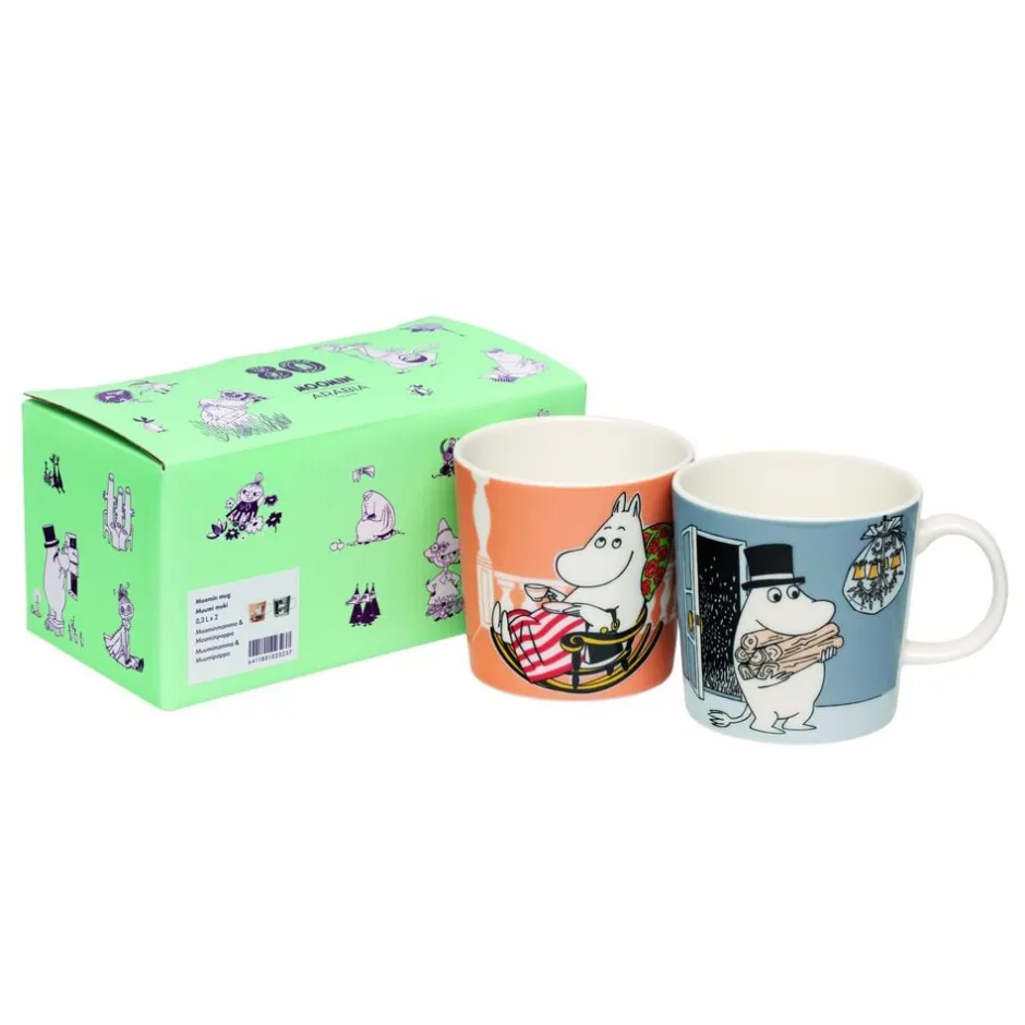 Kopper & Krus<Moomin Arabia 30cl krus 2stk Mumifar og Mumimor