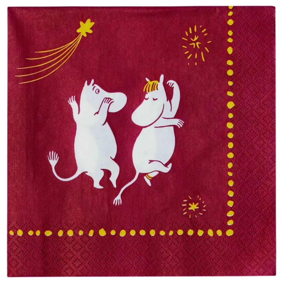 Juleservietter<Moomin Arabia 33cm papirservietter Festlige Øjeblikke