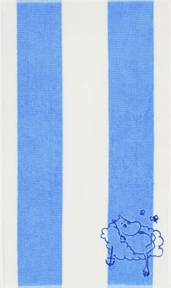 Håndklæder<Moomin Arabia 30x50cm håndklæde Mumitrold blåstribet GOTS