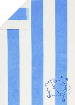Håndklæder<Moomin Arabia 50x70cm håndklæde Mumitrold blåstribet GOTS