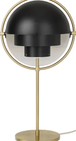 Trådløse Lamper<Gubi Multi-Lite Portable Lamp, EU Base: Brass, Shade: Black Semi