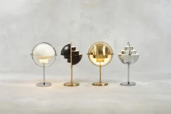 Trådløse Lamper<Gubi Multi-Lite Portable Lamp, EU Base: Brass, Shade: Black Semi