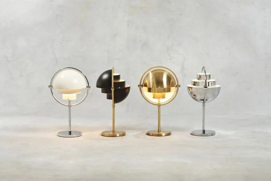 Trådløse Lamper<Gubi Multi-Lite Portable Lamp, EU Base: Chrome, Shade: Chrome