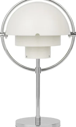 Trådløse Lamper<Gubi Multi-Lite Portable Lamp, EU Base: Chrome, Shade: White Semi