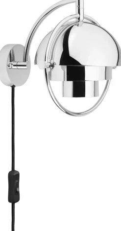 Væglamper<Gubi Multi-Lite Wall Lamp, EU Base: Chrome, Shade: Chrome
