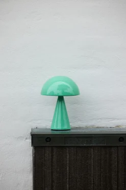 Trådløse Lamper<Hübsch Mush Portable Lamp Green