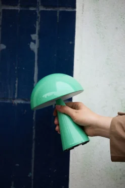 Trådløse Lamper<Hübsch Mush Portable Lamp Green