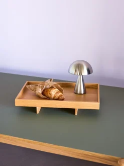 Trådløse Lamper<Hübsch Mush Portable Lamp Nickel