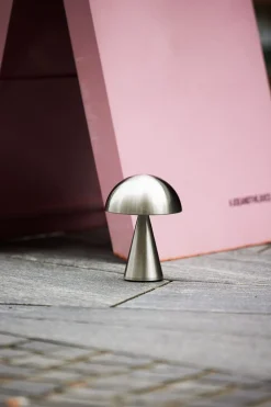 Trådløse Lamper<Hübsch Mush Portable Lamp Nickel