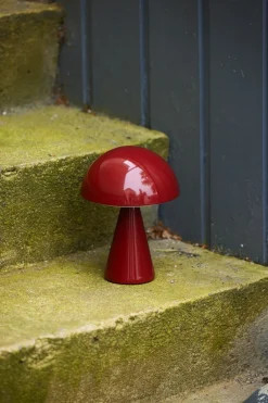 Trådløse Lamper<Hübsch Mush Portable Lamp Red