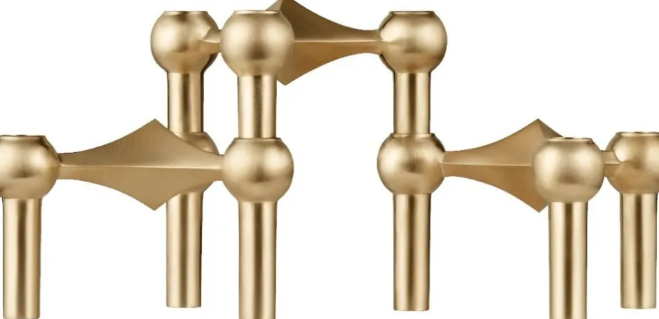 Lys & Lysestager<STOFF Nagel Nagel candle holder - brushed brass