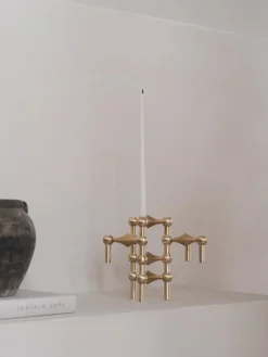Lys & Lysestager<STOFF Nagel Nagel candle holder - brushed brass