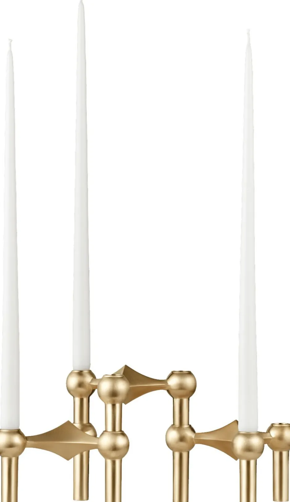 Lys & Lysestager<STOFF Nagel Nagel candle holder set with 3 pcs - brushed brass