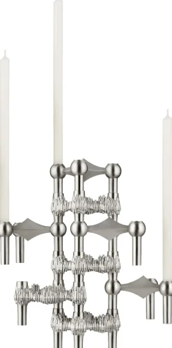 Lys & Lysestager<STOFF Nagel Nagel candle holder set with 3 pcs - brushed chrome
