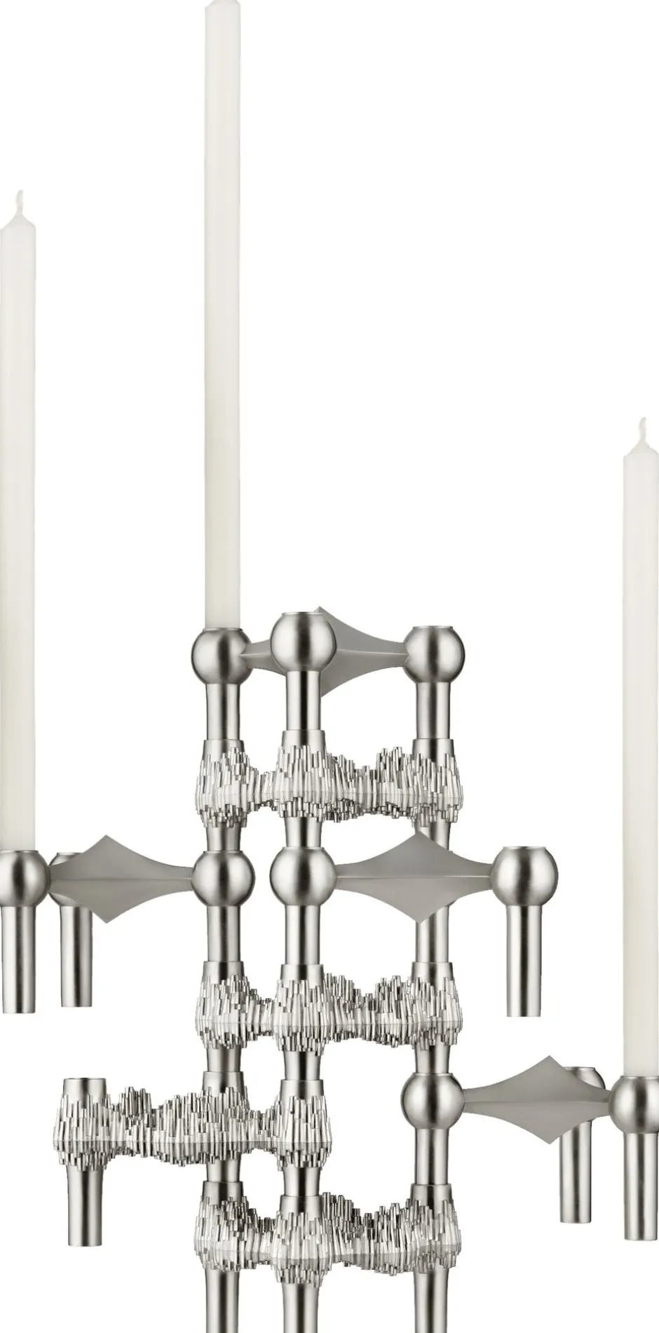Lys & Lysestager<STOFF Nagel Nagel candle holder set with 3 pcs - brushed chrome