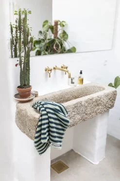 Håndklæder<Bongusta Naram Wash Cloth Sea foam & deep teal