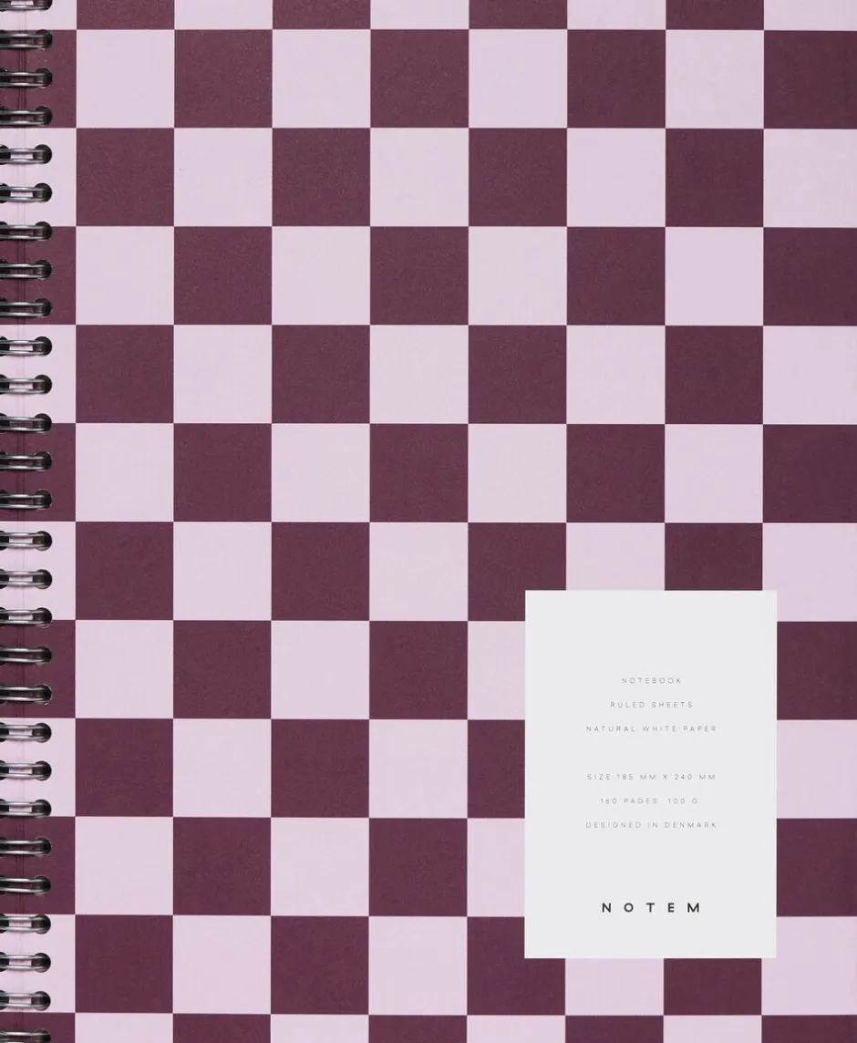 Kontorartikler<Notem NELA notebook - Large, Bordeaux check