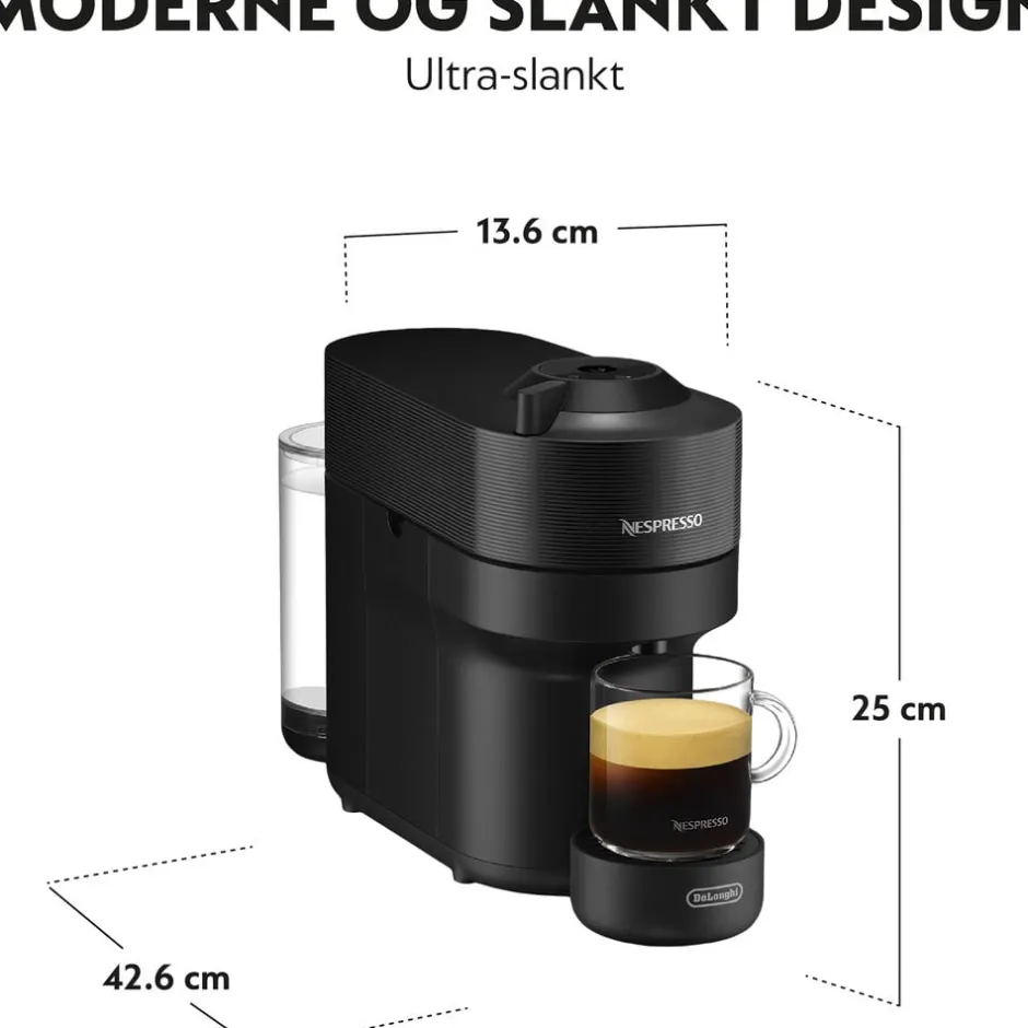 Kaffe & Te<Nespresso Vertuo Pop coffee machine fraDeLonghi, Liquorice Bl