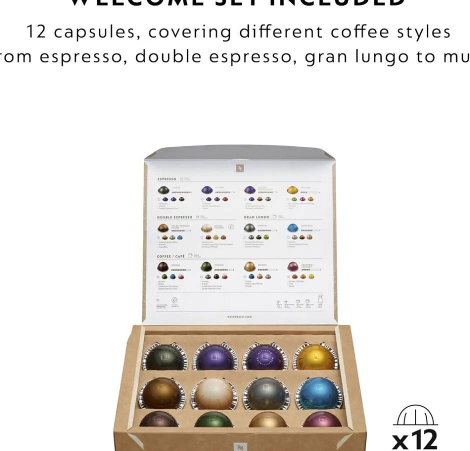 Kaffe & Te<Nespresso Vertuo Pop coffee machine fraDeLonghi, Liquorice Bl