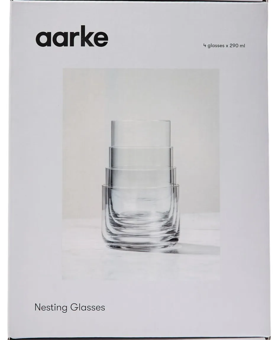 Glas<Aarke Kitchenware Nesting Glasses - 4 diff sizes i