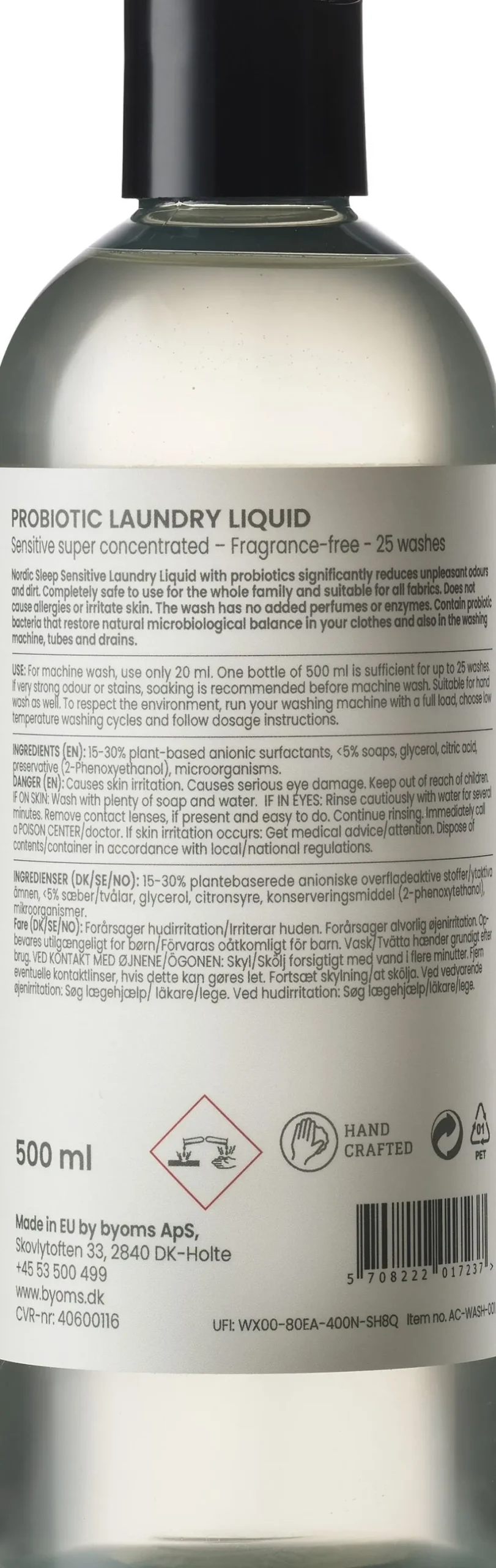 Badeværelsestilbehør<Fossflakes Nordic Sleep Probiotic Sensitive Laundry Liquid - 500 ml.