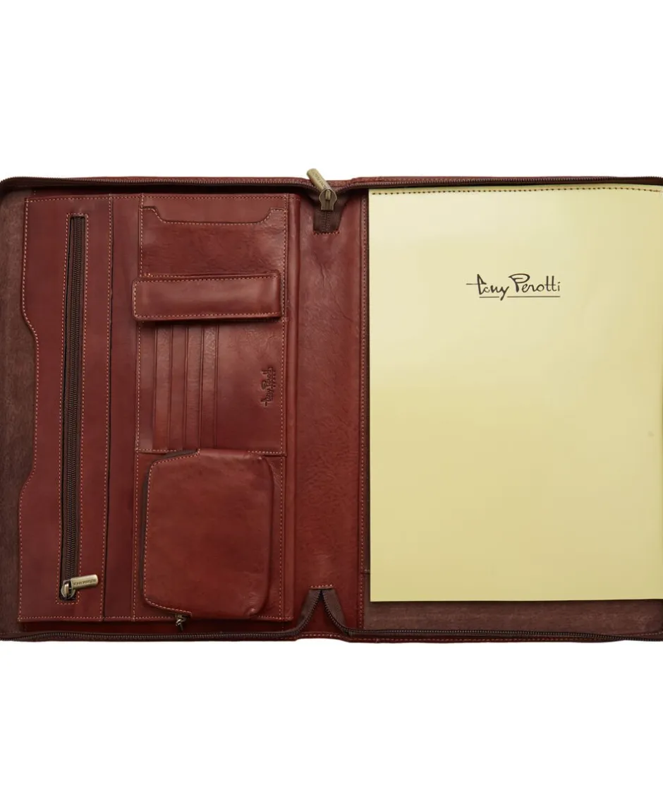 Kontorartikler<Tony Perotti Notepad A4 M Zip V2. 0 D.brown
