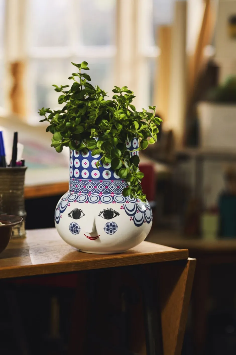 Vaser & Urtepotteskjulere<Bjørn Wiinblad Olga Vase H20 cm blå