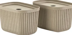 Badeværelsestilbehør|Opbevaring<Zone Opbevaringsboks Pulp 23 x 15 cm 2 stk. Natural Brown
