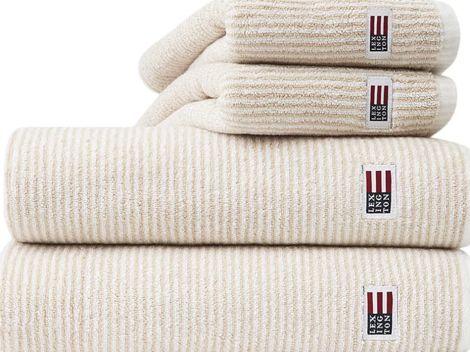 Håndklæder<Lexington Original Towel Striped White/tan