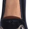 Juletræspynt<Vondels Ornament glass black gold loafer H10cm
