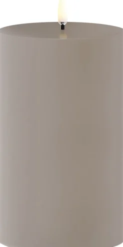 Lys & Lysestager|Elektriske Julelys<Uyuni Outdoor LED pillar candle, Sandstone, 8,4x15 cm
