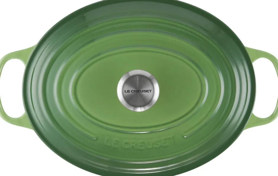 Gryder & Pander<Le Creuset Oval støbejernsgryde 6,3 L Bamboo Green