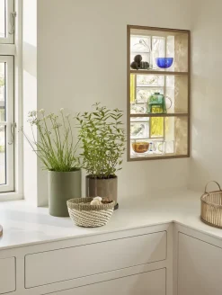Opbevaring<Hübsch Palm Baskets Natural/Light green set of 2