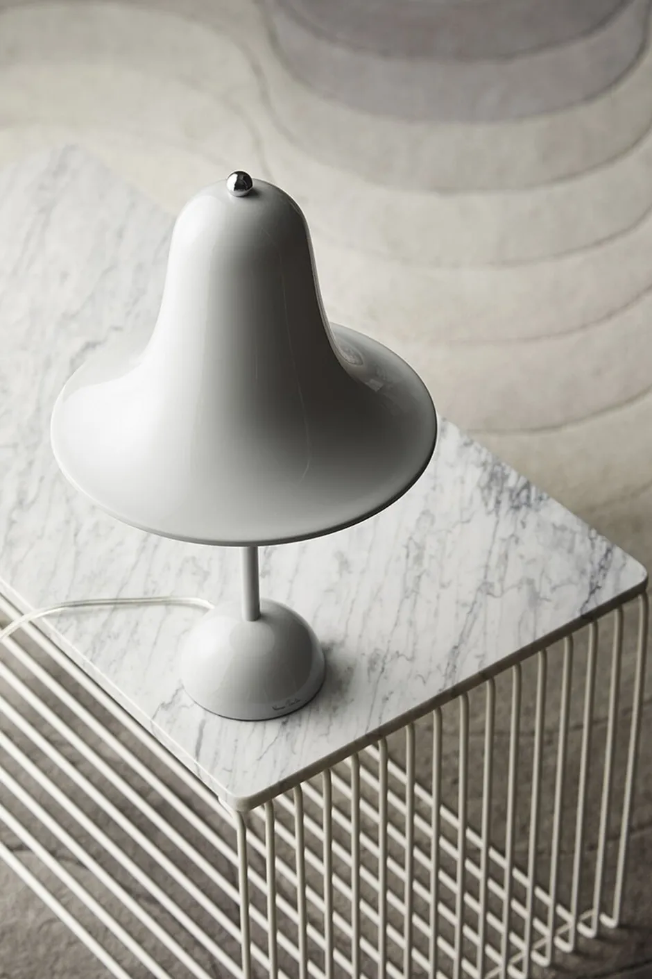 Trådløse Lamper<Verpan Pantop Ø23 Portable Table Lamp Grey sand